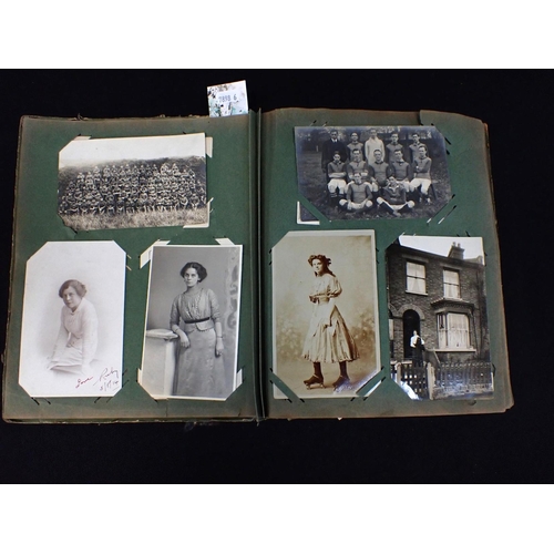 645 - AN EDWARDIAN POSTCARD ALBUM, VARIED CONTENTS topographical, including the fire at Morley's dept. sto... 