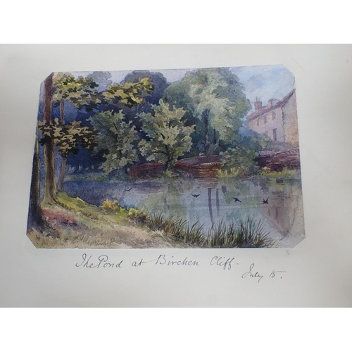 648 - 'A SUMMER HOLIDAY AT SHRIGLEY PARK ...1908' an album of watercolours, with a collection of ephemera,... 