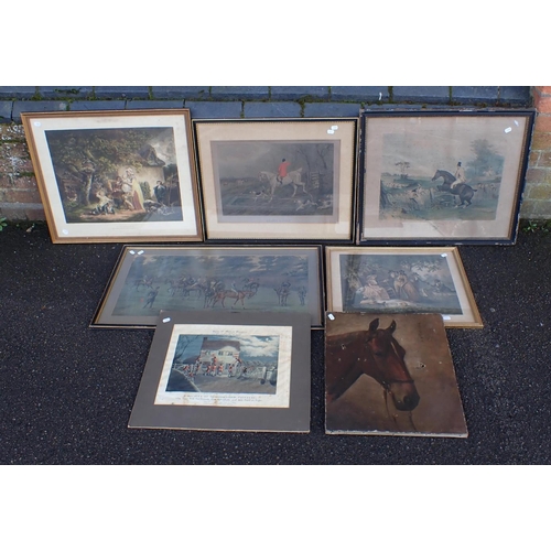 683 - A COLLECTION OF SPORTING AND COUNTRY PRINTS including Morland, Alken etc