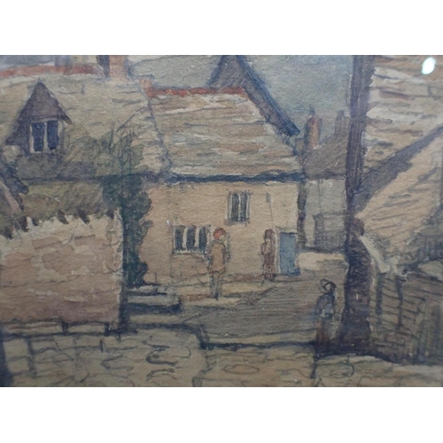 688 - MARY WILLIAMS: CORFE CASTLE watercolour, 66cm x 52cm