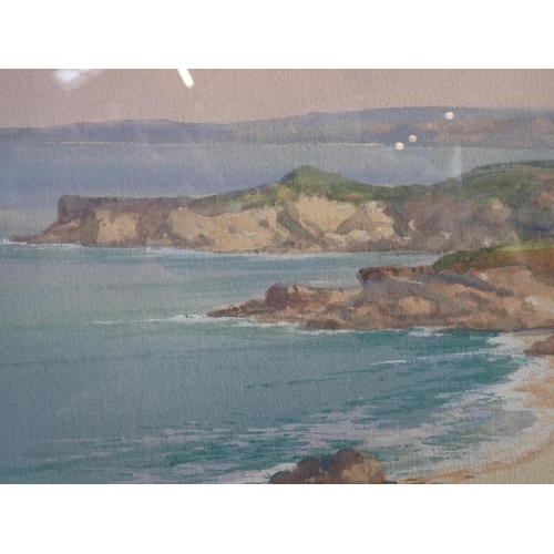 705 - G. TREVOR: 'NEWQUAY COAST' WATERCOLOUR framed 57 x 74cm, and two smaller Trevor watercolours (3)