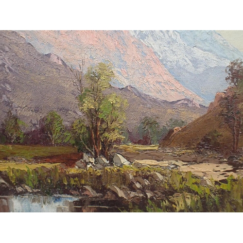 707 - J DE LEEUW: SOUTH AFRICAN VIEWS oil on canvas, laid to board 33 x 38cm framed (2) (craquelure)