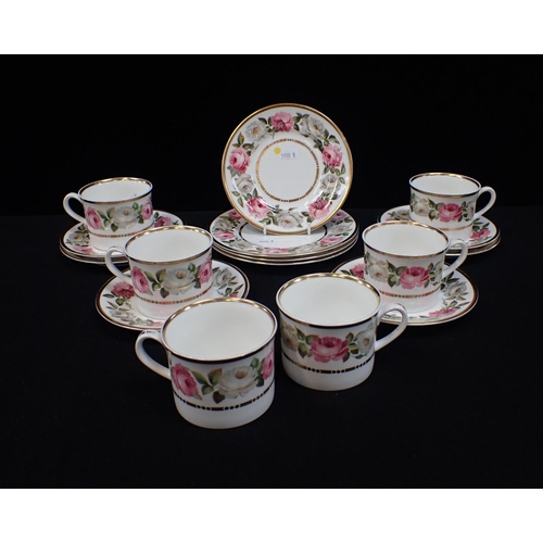 73 - A ROYAL WORCESTER 'ROYAL GARDEN' PART TEA SERVICE 6 cups and saucers, 4 plates (one smaller)