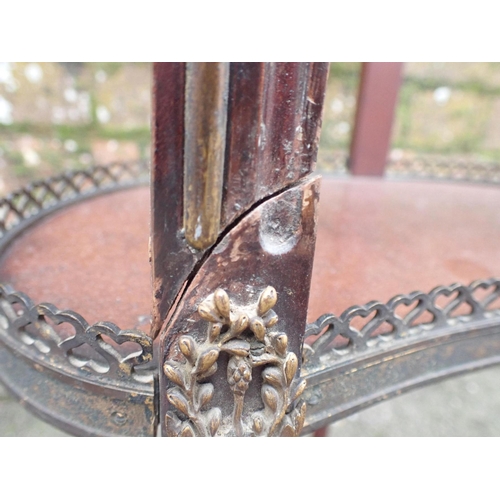 799 - A FRENCH MAHOGANY KIDNEY SHAPED OCCASIONAL TABLE with ormolu mounts, fitted single drawer, early 20t... 