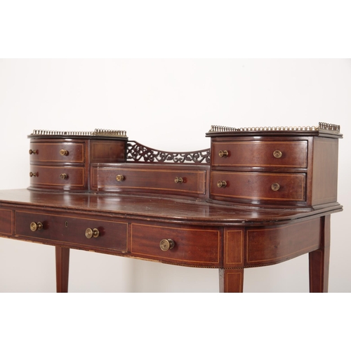 832 - A GEORGE III FIGURED MAHOGANY DESK 18th century and later, converted from a plain table and later in... 