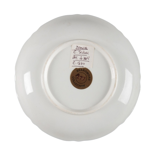 208 - AN H & R DANIEL C-SCROLL CUP AND SAUCER

pattern number 4369, the Shrewsbury green ground decorated ... 