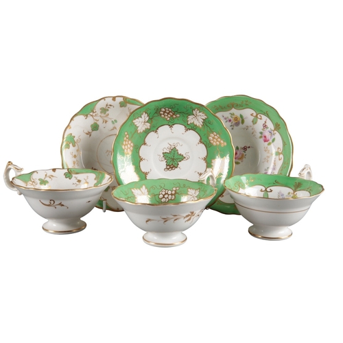 369 - A GROUP OF SIX H & R DANIEL SECOND BELL SHAPE CUPS AND SAUCERS

including teacups in pattern 6635, p... 