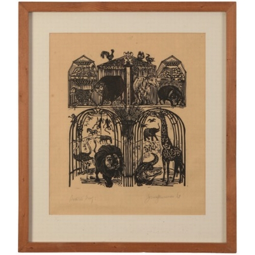 144 - *JOHN LAWRENCE (b. 1933) 'Circus'

signed and dated '68 in pencil to the margin, artist's proof wood... 