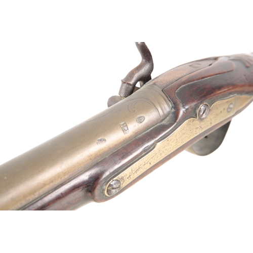 30b - AN EARLY 19TH CENTURY KETLAND BLUNDERBUSS with percussion action, the walnut stock with brass mounts... 