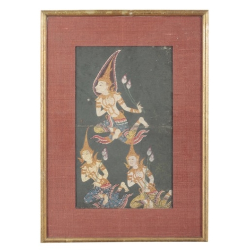 269 - A GROUP OF FOUR THAI PAINTINGS ON CLOTH

including two portraits likely from the pantheon of Taoist ... 