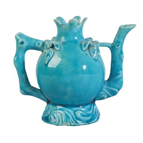 87 - A CHINESE TURQUOISE GLAZED 'CADOGAN' EWER

19th century, of pomegranate form, 9cm high

Provenance: ... 