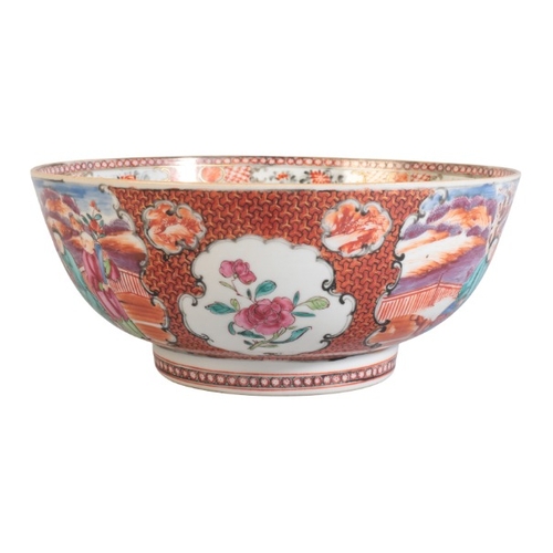 93 - A CHINESE EXPORT FAMILLE ROSE BOWL

18th/19th century, decorated with figural panels, 11cm high x 26... 