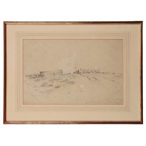 108 - ATTRIBUTED TO THOMAS BUSH HARDY (1842-1897) A Shoreham landscape study

with annotated inscriptions,... 