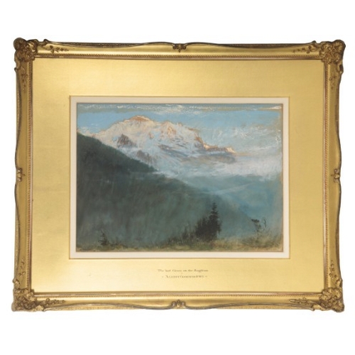 109 - ALBERT GOODWIN (1845-1932) 'The Last Gleam on the Jungfrau'

signed lower right, watercolour and gou... 