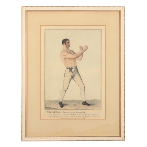 119 - ENGLISH SCHOOL, EARLY 19TH CENTURY A set of four boxing engravings

'Dutch Sam', 'James Ward', 'Tho'... 