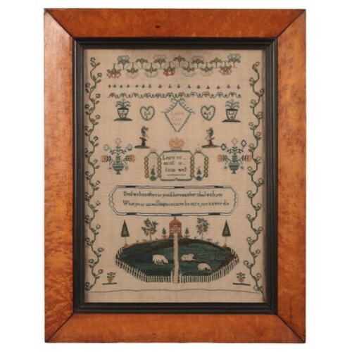 145 - TWO SIMILAR GEORGE IV SAMPLERS

both by Lydia Carr, one dated 1830, 42cm x 33cm, the other 1828, 42c... 