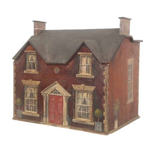 174 - A GEORGE III STYLE DOLLS HOUSE

19th century and later, hand-painted with architectural details, ope... 