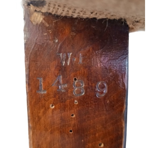 194 - A VICTORIAN ARMCHAIR BY WILLIAM BIRCH

stamped 'WB' with serial number '1489' to the back right leg,... 