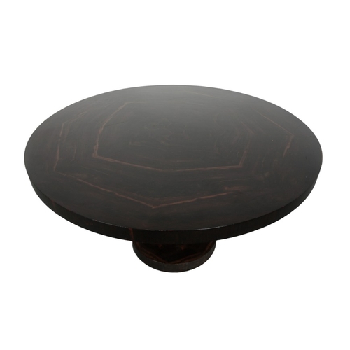 207 - AN ART DECO EBONISED CENTRE TABLE

early 20th century, stained to mimic macassar ebony, the circular... 