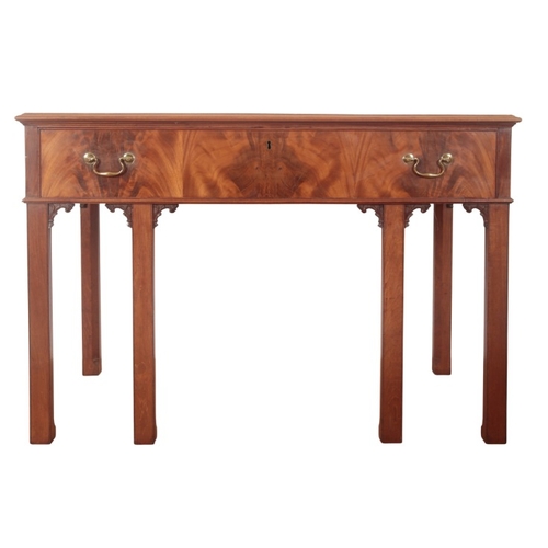 208 - A GEORGE III FIGURED MAHOGANY ARCHITECT'S TABLE

18th century and later, the deep drawer fitted with... 