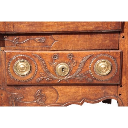 215 - A CONTINENTAL OAK ARMOIRE

18th/19th century, the moulded cornice over panelled cupboard doors, fine... 