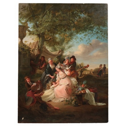 64 - MANNER OF LOUIS LEOPOLD BOILLY (1761-1845) The Rural Concert

a maiden being serenaded by a band of ... 