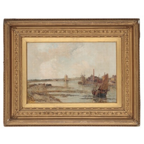 80 - ALFRED BENNETT (act.1861-1916) 'On the Adur, Shoreham'

signed and dated '87 lower left, oil on canv... 