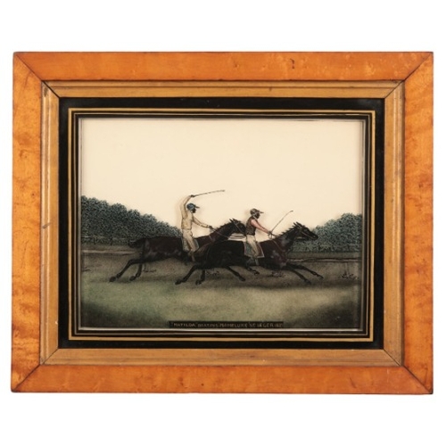 85 - ENGLISH SCHOOL, 19TH CENTURY ''Matilda' Beating 'Mameluke' St Leger. 1827'

reverse painting on glas... 