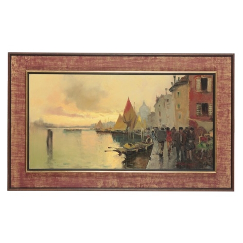 90 - ITALIAN SCHOOL, 20TH CENTURY A Venetian scene

indistinctly signed lower right 'G. Ruggeri' (?), oil... 