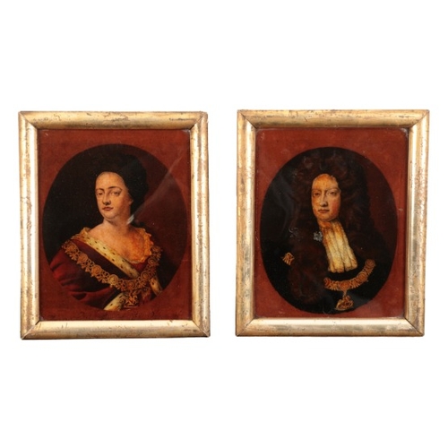 94 - AFTER SIR GODFREY KNELLER (1646-1723) Portraits of Queen Anne and Prince George of Denmark

reverse ... 