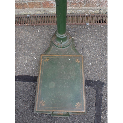 114 - JOHN BELL & ROYDEN ARNOLD AND SONS SCALES painted green, 88cms height with balance weights