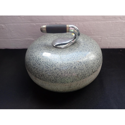 117 - A CURLING STONE, PROBABLY AILSA CRAIG GRANITE 20th century (handle secure)
