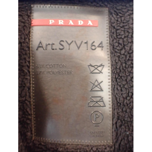 123 - PRADA GENTLEMANS' BROWN SOFT LEATHER JACKET with lambswood detachable lining