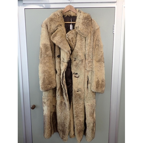 124 - SANTARELLI GENTLEMANS' RED VELVET JACKET and a fur coat