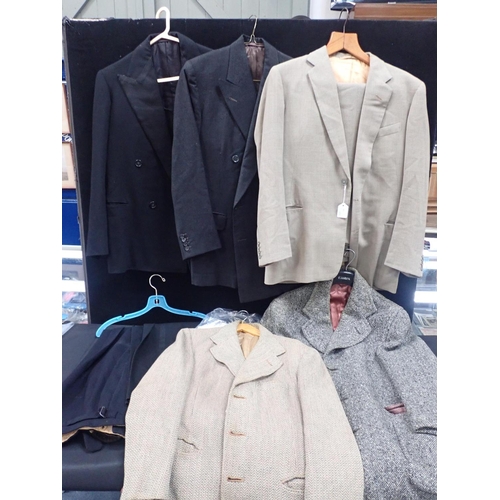 128 - A GENTLEMANS' VINTAGE DRESS SUIT with two pairs of trouser and dress shirt, a vintage, suit, jacket ... 