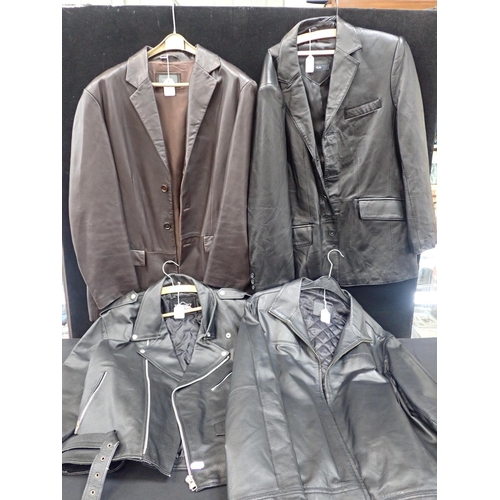 132 - A QUANTITY OF GENTLEMANS' LEATHER JACKETS (4)