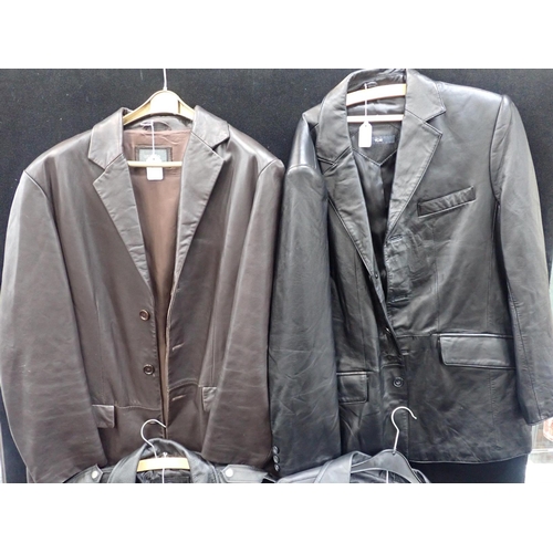 132 - A QUANTITY OF GENTLEMANS' LEATHER JACKETS (4)