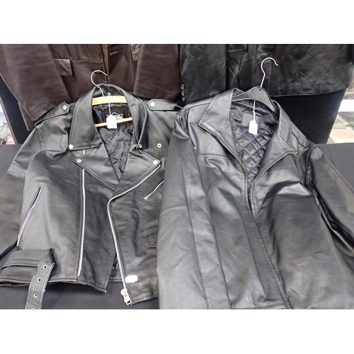 132 - A QUANTITY OF GENTLEMANS' LEATHER JACKETS (4)