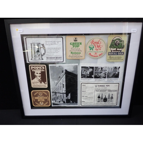 147 - A GROUP OF ELDRIDGE POPE BREWERY EPHEMERA framed