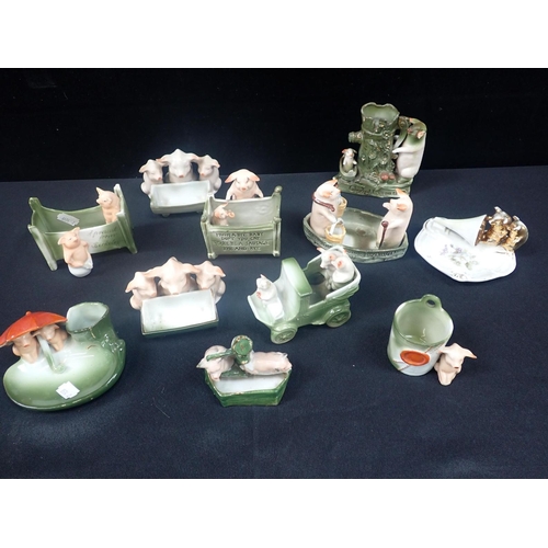 169 - A COLLECTION OF GERMAN PIG FAIRINGS including a motor car example