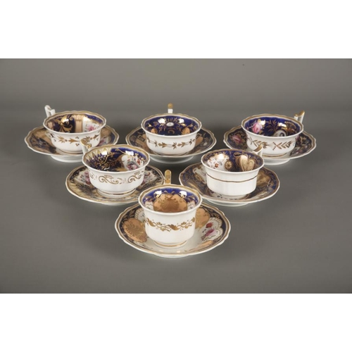 22 - A COLLECTION OF YATES 'OLD ENGLISH' SHAPE TEAWARES comprising six cups and saucers, variously decora... 