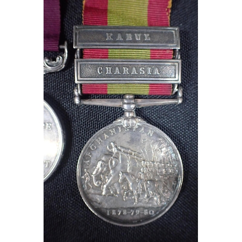 665 - VICTORIAN AFGHAN MEDAL WITH TWO BARS with a long service medal (2)