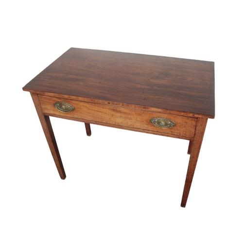 259 - A MAHOGANY SIDE TABLE

19th century, with a single frieze drawer on tapered block legs, 75.5cm high ... 