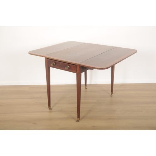 265 - A REGENCY MAHOGANY AND CROSSBANDED PEMBROKE TABLE

early 19th century, with a single frieze drawer t... 