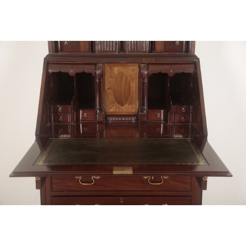 269 - A MAHOGANY SECRETAIRE BOOKCASE BY WOBURN COLLECTION

of George II design, with open fitted upper par... 