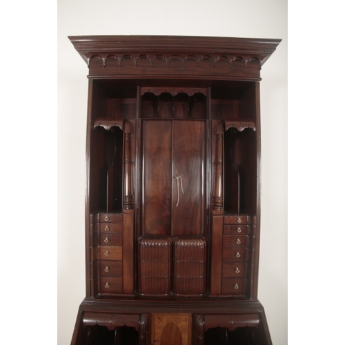 269 - A MAHOGANY SECRETAIRE BOOKCASE BY WOBURN COLLECTION

of George II design, with open fitted upper par... 