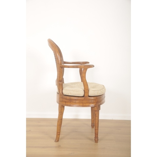 283 - A SET OF FIVE FRENCH CANED AND GRAINED BEECHWOOD ARMCHAIRS

20th Century, the oval concave backs wit... 