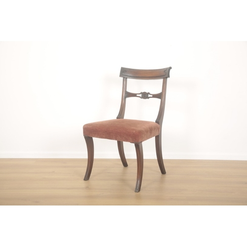 289 - A SET OF SIX REGENCY MAHOGANY DINING CHAIRS

early 19th century, with scrolled backs and central rou... 