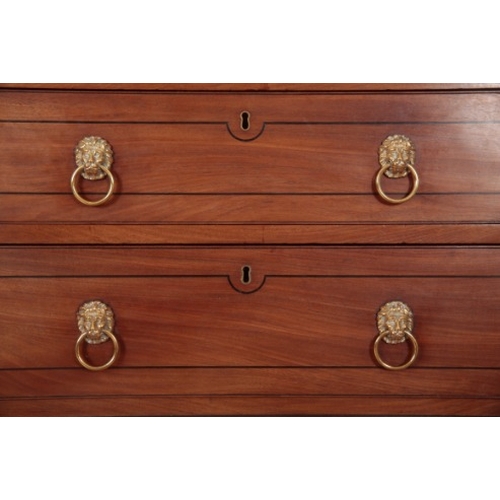 290 - A PAIR OF REGENCY FIGURED MAHOGANY CABINETS OF EGYPTIAN REVIVAL DESIGN

inlaid throughout with eboni... 