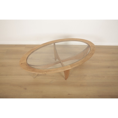 315 - A G PLAN TEAK 'ASTRO' OVAL COFFEE TABLE

designed by Victor Wilkins, with inset glass, 42cm high x 1... 